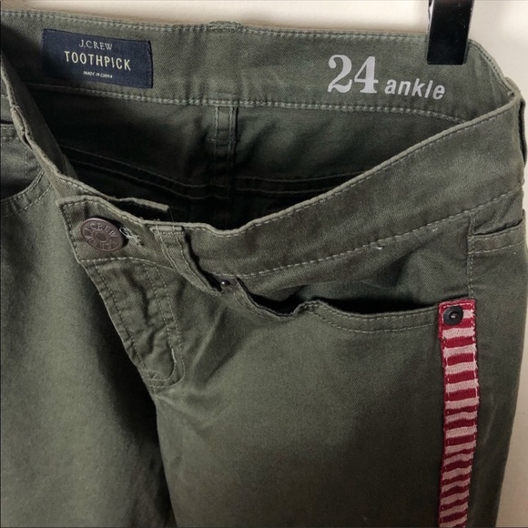 NWOT J. Crew Tuxedo Stripe Toothpick Ankle Jeans - Picture 5 of 8